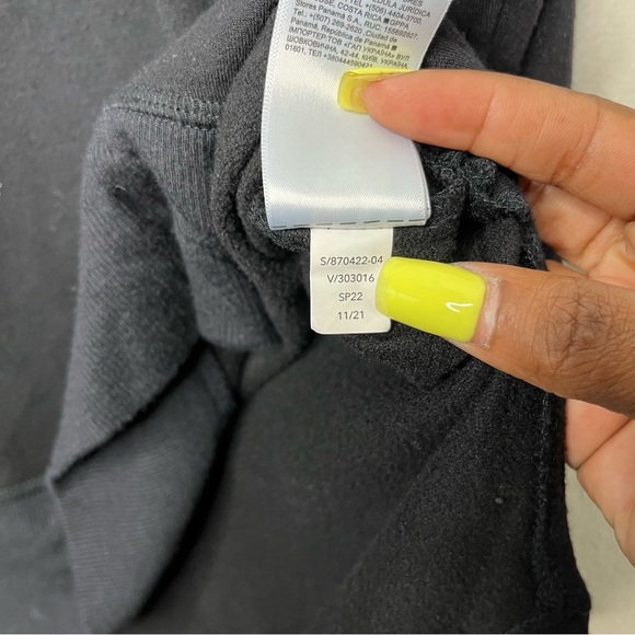 Athleta Women Sweatshirt Large Black Luxe Coastal Lounge Thumbholes Workout - Picture 4 of 11